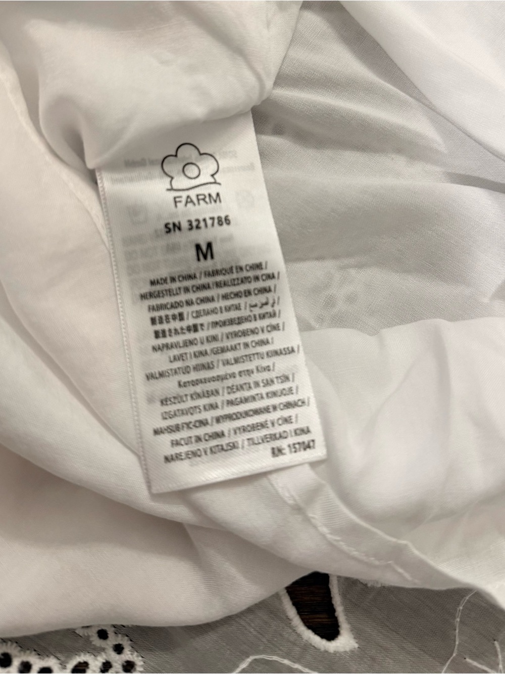 FARM Rio White Eyelet Tie-Shoulder Midi Dress - Picture 13 of 13